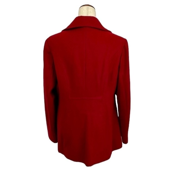 Anne Klein Red Wool Blend Pea Coat Jacket. Size Large #219 - Picture 6 of 9